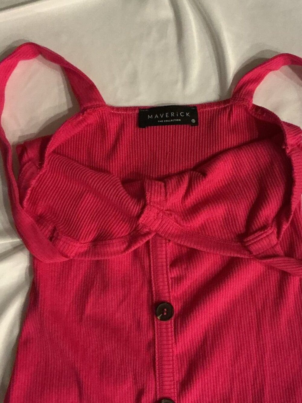 Maverick the Collection Hot Pink Ribbed Dress - Picture 4 of 5